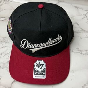 Arizona DBacks '47 A-Frame Snapback Hat Script Spellout 2001 World Series Patch